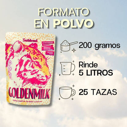 Golden Milk + Leche de coco en polvo 100% orgánicas - Cada una rinde 5 Litros