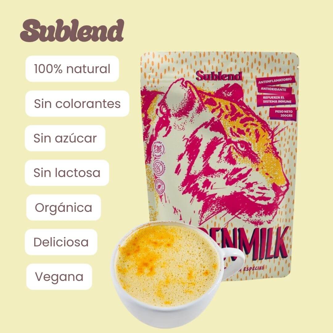 Golden Milk en polvo 100% orgánica - Rinde 5 Litros [Bebida vegetal]