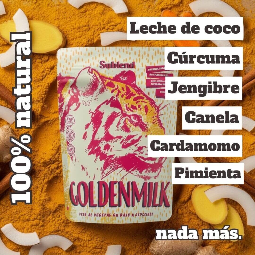 ingredientes golden milk en polvo marca sublend