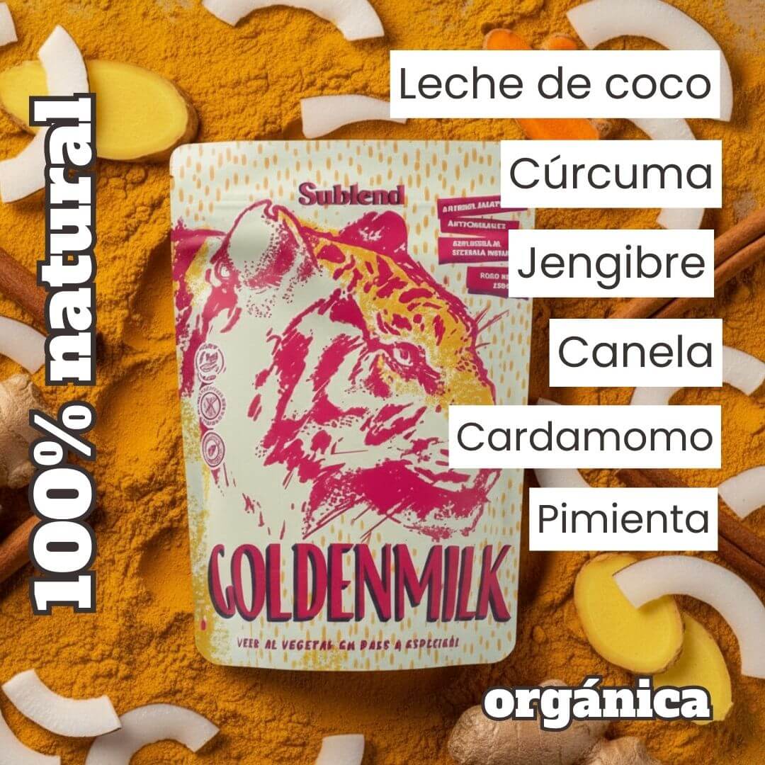 Golden Milk en polvo 100% orgánica - Rinde 5 Litros [Bebida vegetal]