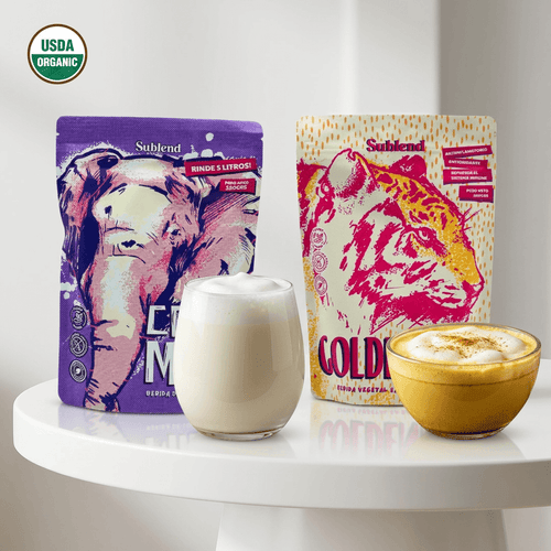 Golden Milk + Leche de coco en polvo 100% orgánicas - Cada una rinde 5 Litros