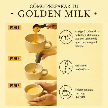 cómo preparar golden milk en polvo Sublend paso a paso