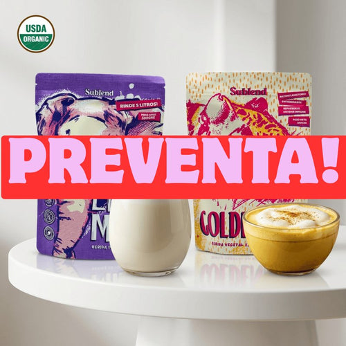 Golden Milk + Leche de coco en polvo 100% orgánicas - Cada una rinde 5 Litros | PREVENTA
